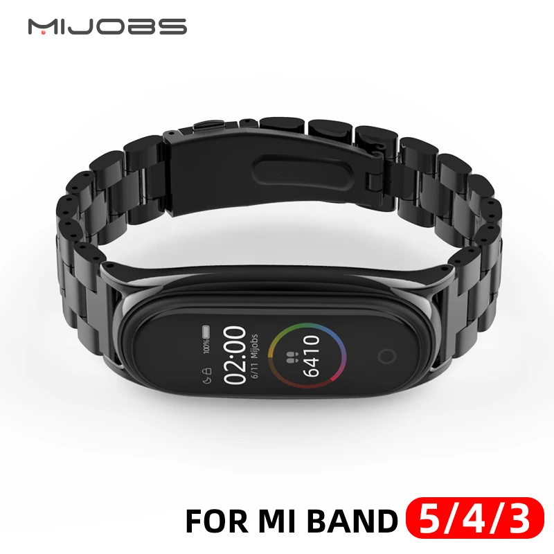 Браслет для Mi Band 3 4 5 6 металлический ремешок Xiaomi глобальный браслет | Электроника