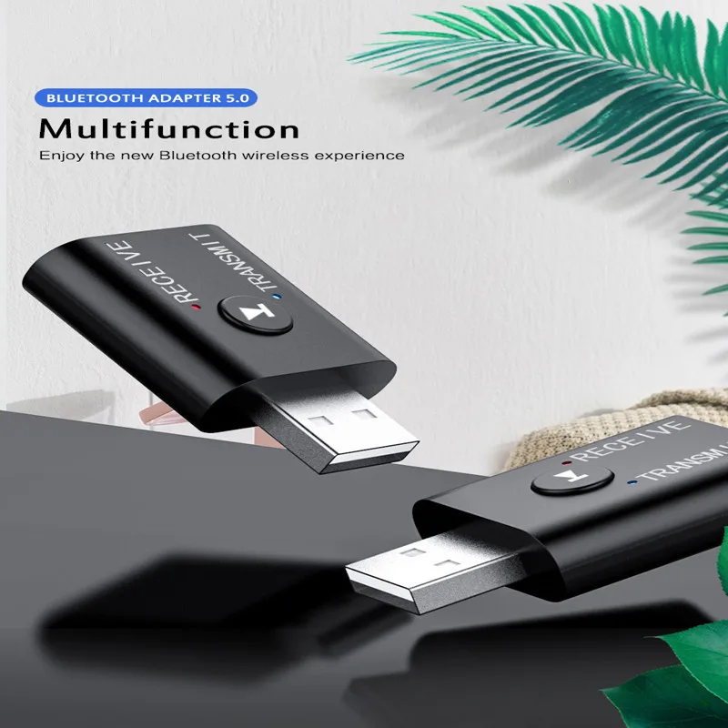 Mini Wireless Receiver Adapter 5.0 Audio Transmitter Stereo Bluetooth-compatible Dongle Aux Usb 3.5 Mm For Laptop Tv Pc Dropship |