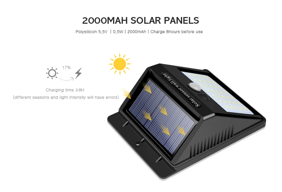 Светильник на солнечной батарее водонепроницаемый светодиодный уличный