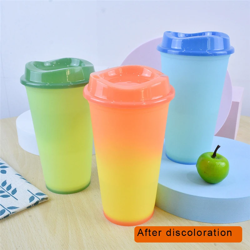 Color Changing Cups with Lids 473ml Reusable BPA Free Creative Hot Drink for Kids | Mugs