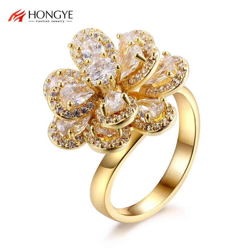 HONGYE Modish винтажное популярное кольцо для женщин Благородный красивый AAA циркон