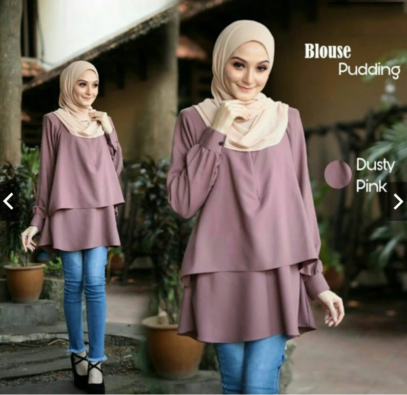 Женская блузка с оборками круглым вырезом и длинным рукавом | одежда