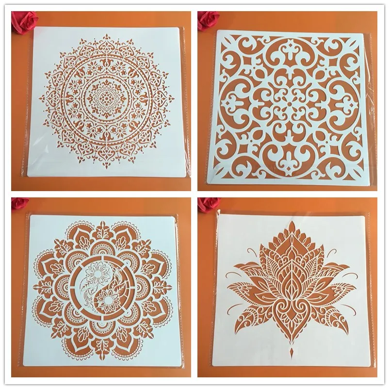 30*30 см размер diy ремесло Мандала форма для трафареты картин штамп фотоальбом