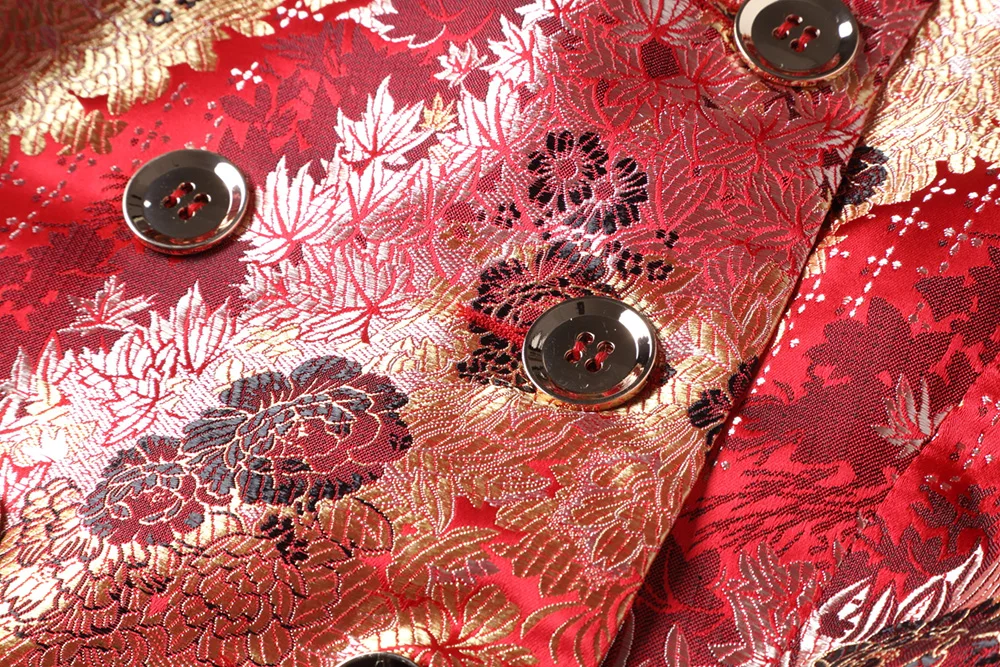 2020 Spring Women New Fashion Jacquard Dress Turn Down Collar Long Sleeve Double Breasted Big Swing Mid-Calf Vintage Coat Y121 | Женская