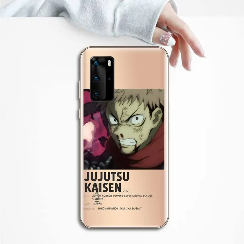 

Jujutsu Kaisen Gojo anime Phone Case Transparent for Huawei P20 P30 P40 honor 8 10i P smart 2019 Samsung A71 A21S S10 20 plus