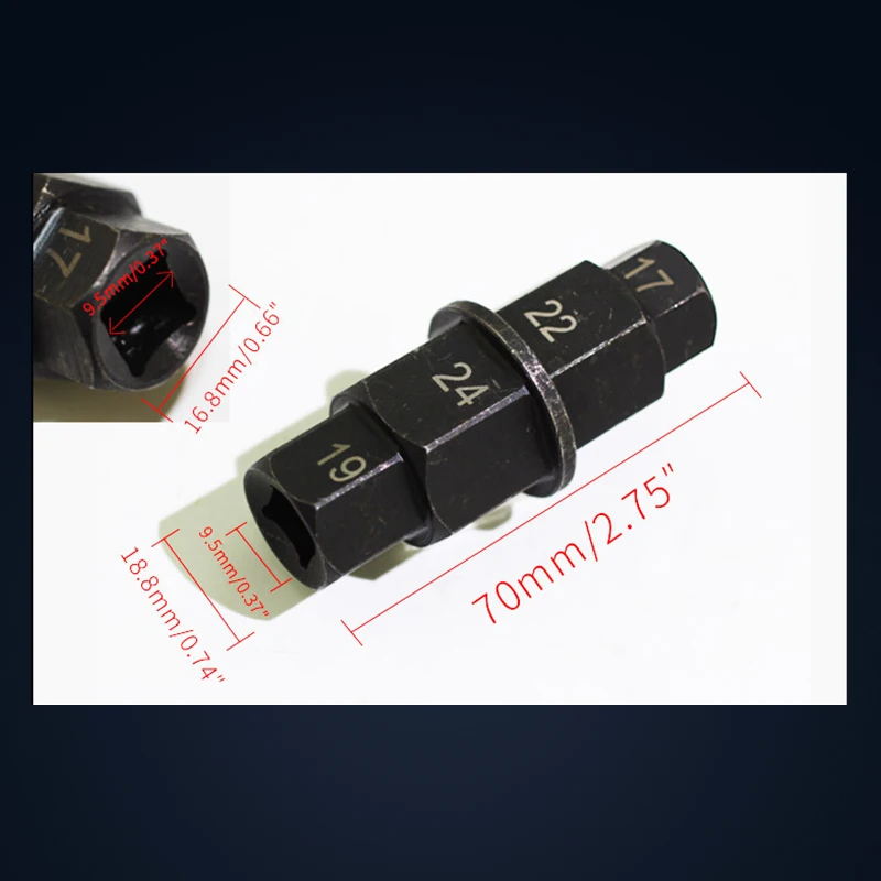 Мост переднего и заднего колеса для мотоцикла Шестигранник 17 19 22 24 мм ось