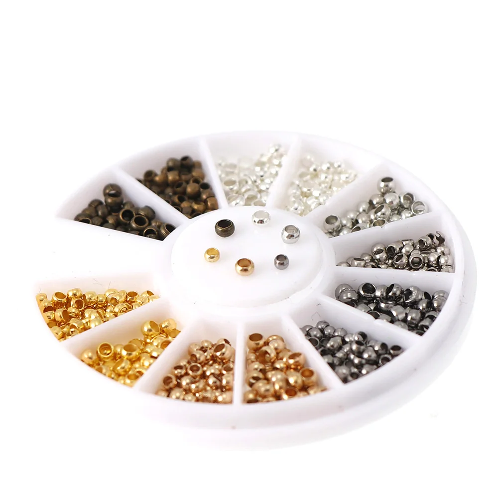 Золотистые/Серебристые/бронзовые/серебристые металлические бусины 2/2 5 мм в 1