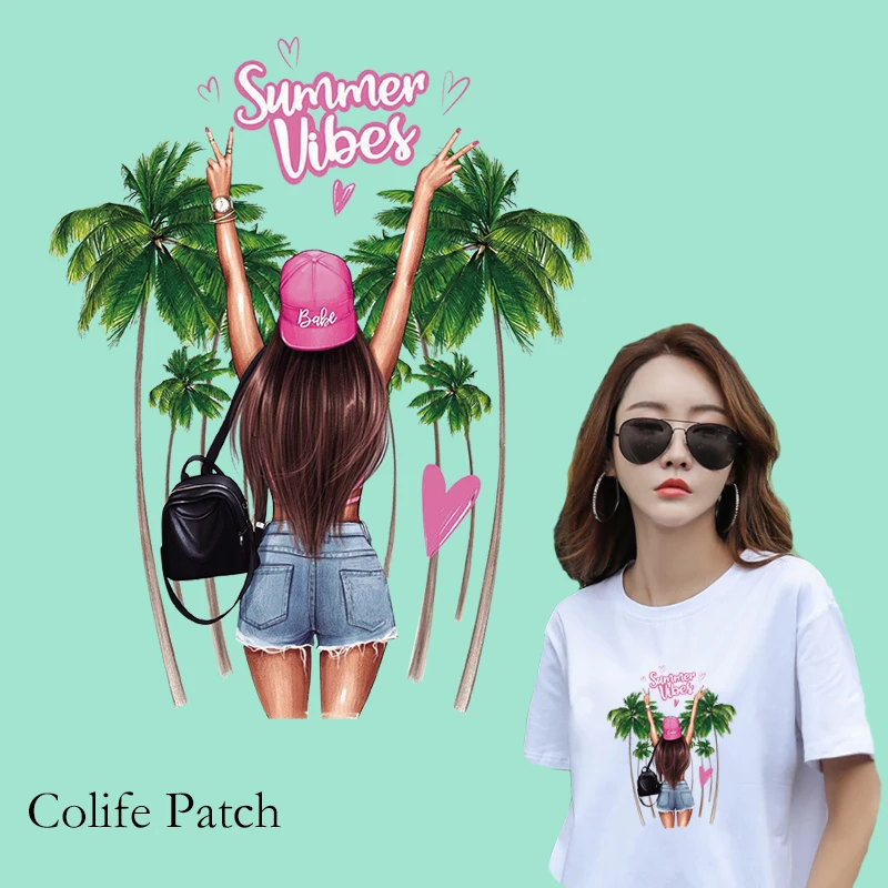 Женские летние нашивки для футболок платьев модные виниловые моющиеся