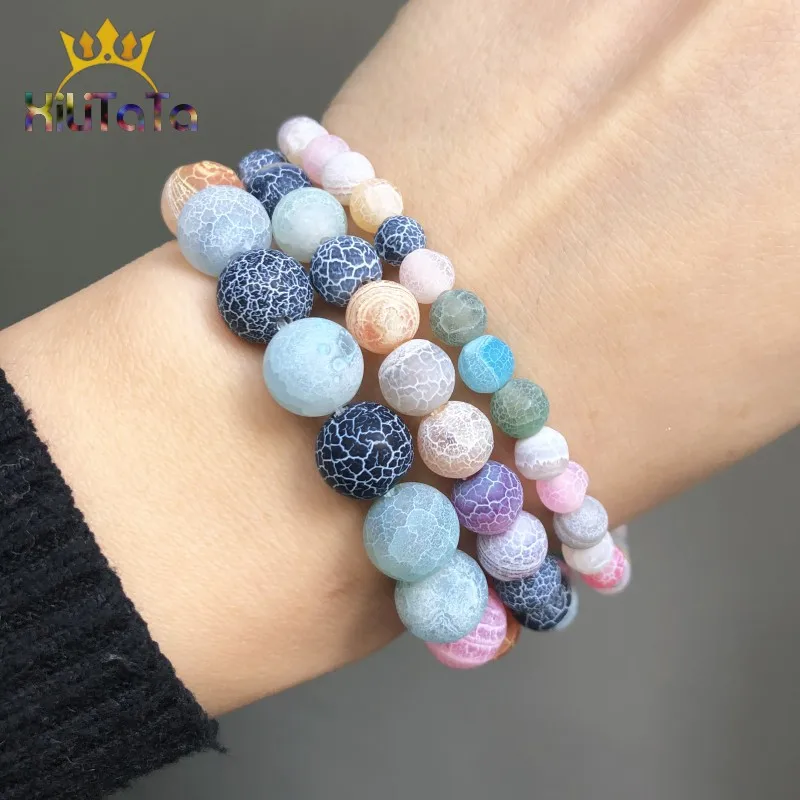 Натуральный Камень Многоцветный Мороз треснувший сон огненные Агаты &quotвены