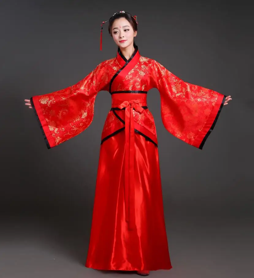 New Chinese Traditional Women Hanfu Dress Fairy Red White Clothing Tang Dynasty Ancient Costume | Тематическая одежда и