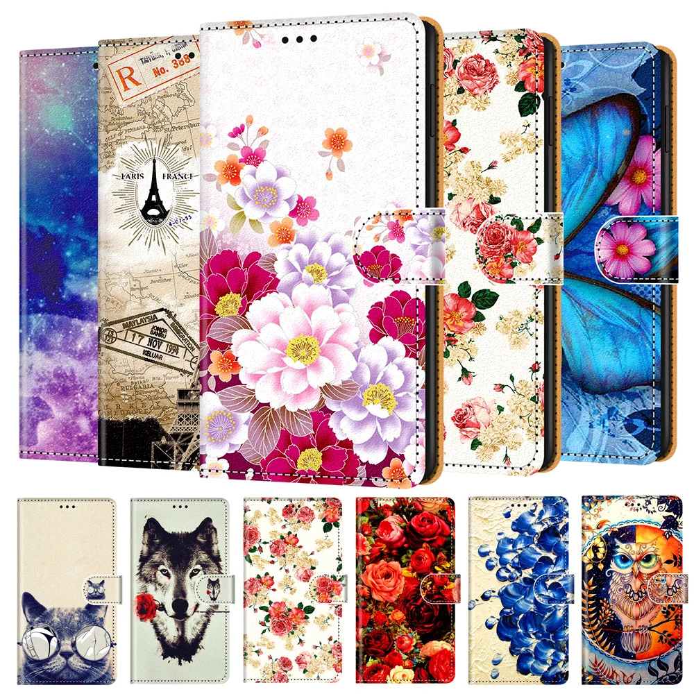 

Leather Flip Case for Samsung Galaxy A5 A6 A7 A8 A9 Plus 2016 2018 Painted Wallet Card Magnetic Cases A510 A530 A730 A750 Cover