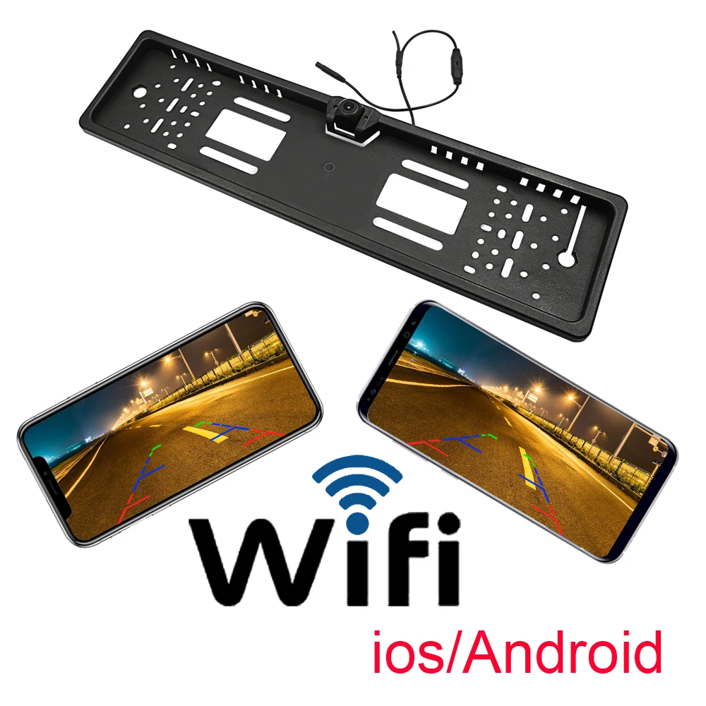 Автомобильный ЕС номерной знак рамка Wifi беспроводной заднего вида резервная камера для мобильного телефона F-CAR Приложение Поддержка IOS и android телефон