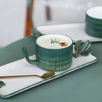 nordic creative coffee cup and saucer cactus coffee cup dessert plate cake plate style cup plate combination mugs coffee cups