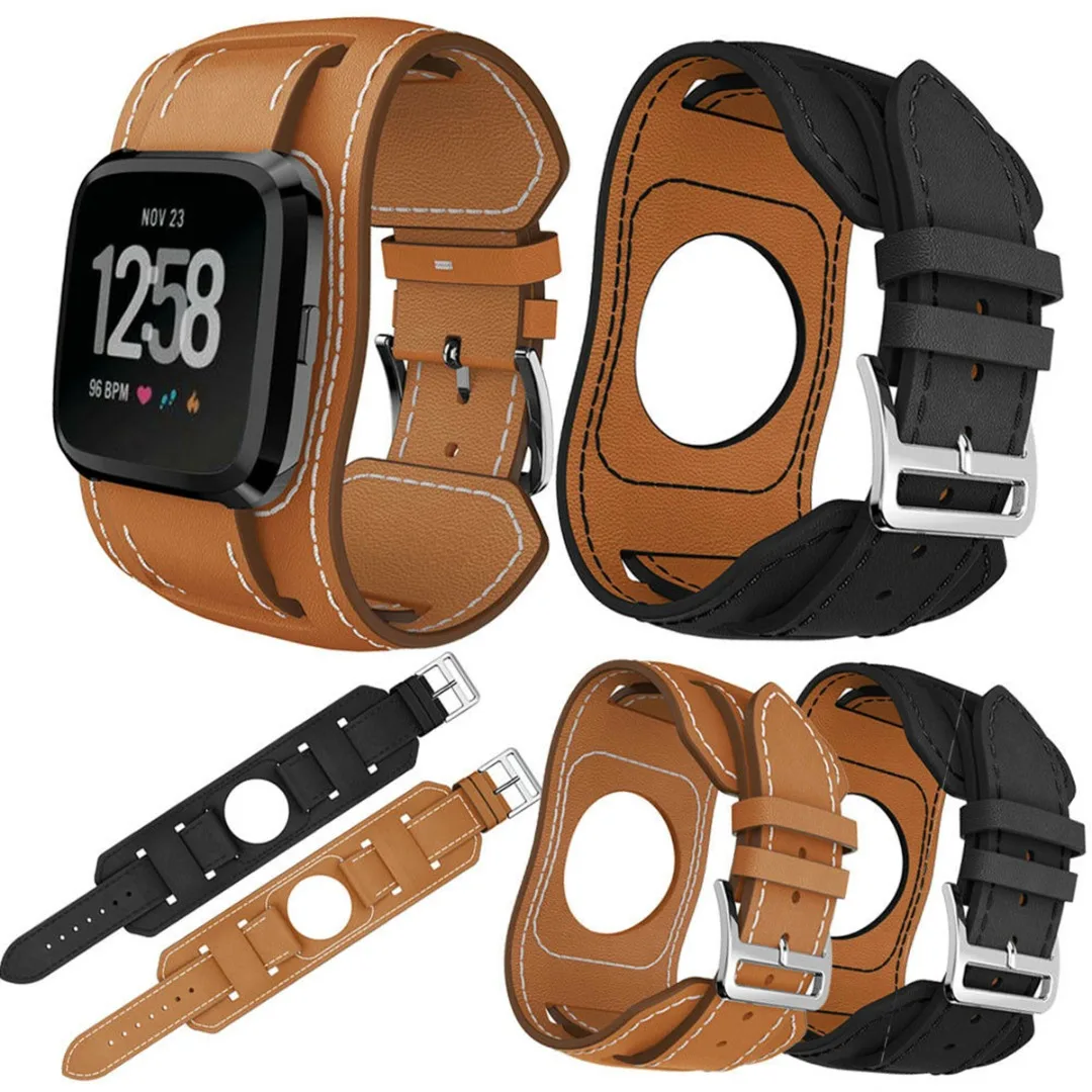 Ремешок кожаный для наручных часов Fitbit Versa 2 Lite мужской сменный модный