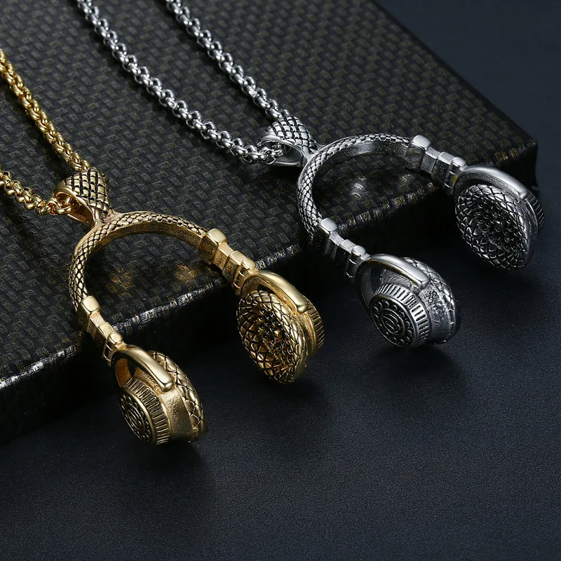 2019 новое ожерелье высокого качества панк наушники в стиле ретро медальон из