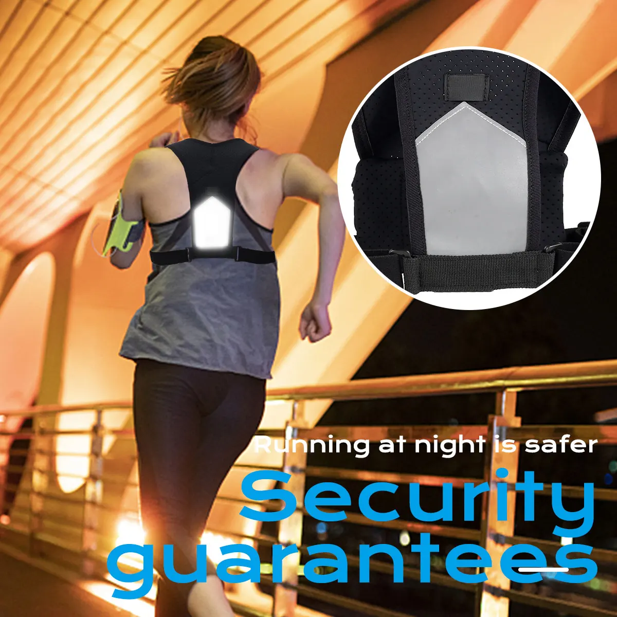 

Running Vest with Adjustable Waistband Breathable 7 inch Phone Holder Bag Vest with Reflective Durable Chest Phone Holder Vest