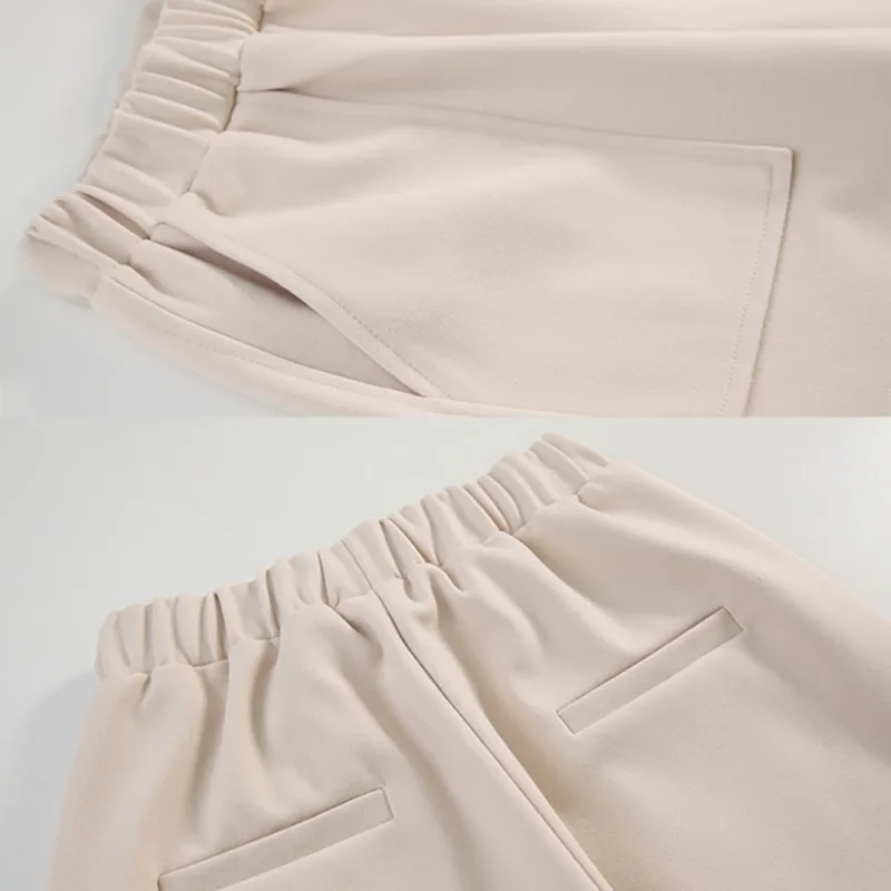 

Women Autumn Winter Elastic Waist Harem Pants Solid Color Ankle-Length Pants Slim Female Casual Pants Hot Sale