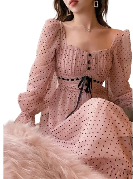 

dot pink dreses women