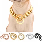 Ошейник-цепочка для собак, прочное металлическое колье из нержавеющей стали, 15 мм, для дрессировки питомцев