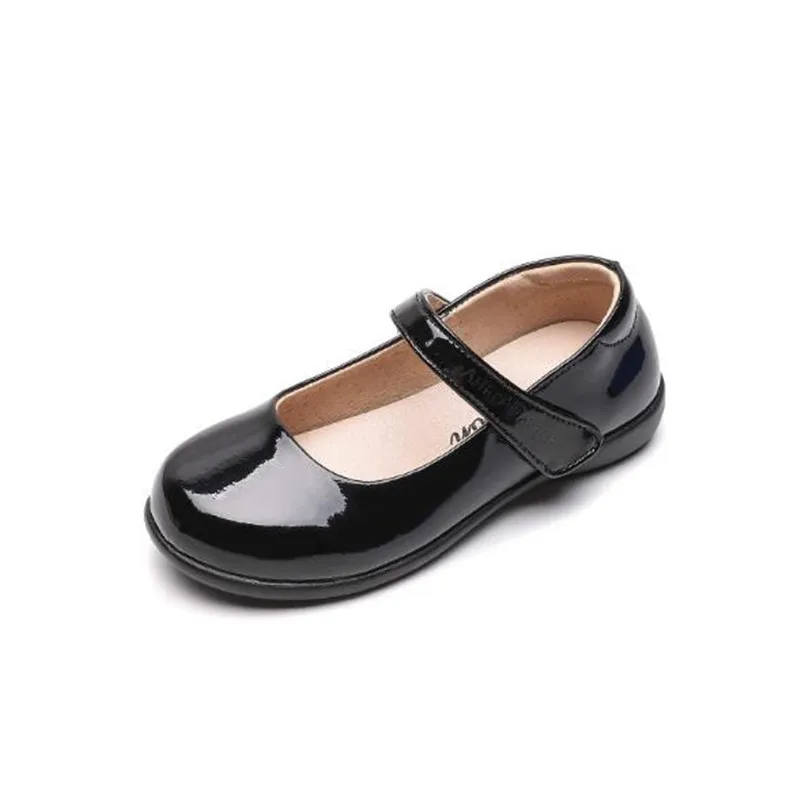 

New Girls Leather Shoes Spring/Autumn School Black Dress Shoes Student Performance Children Baby Toddler Flats Kids 04