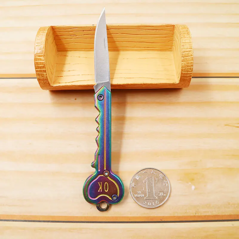 Мини-нож для кемпинга с кольцом ключей складной нож лезвием портативный охоты