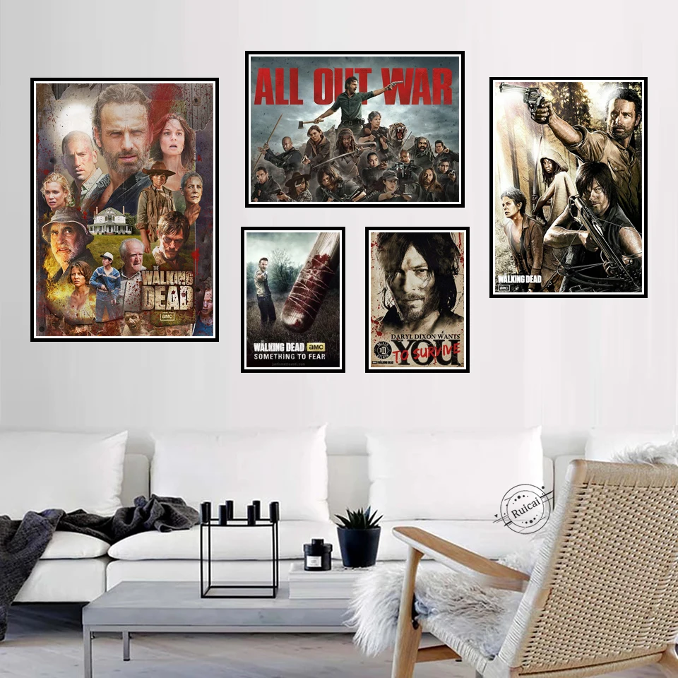 

The Walking Dead Poster Movie Art Canvas Painting Prints Wall Picture For Living Room Home Decor
