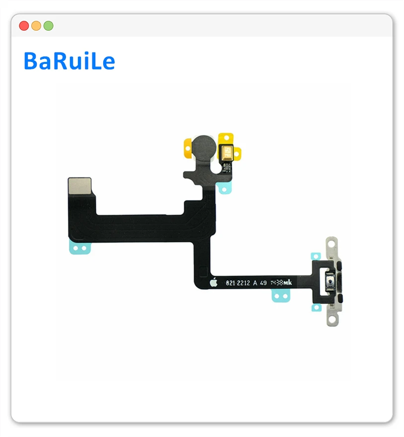 10 шт. кнопка включения и выключения питания гибкий кабель для iPhone 6 Plus P микрофон 5