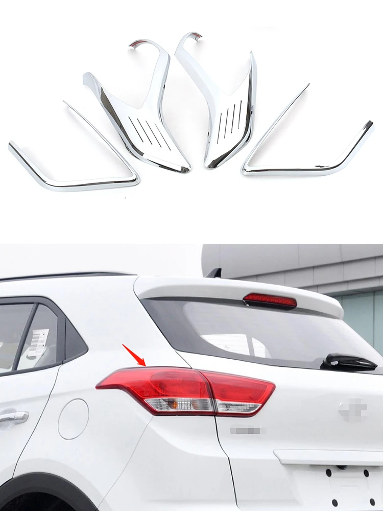 

For Hyundai Creta Ix25 2015 2016 2017 2018 2019 Car Rear Light Trim Cover Decoration Frame ABS Chrome Exterior Accessories
