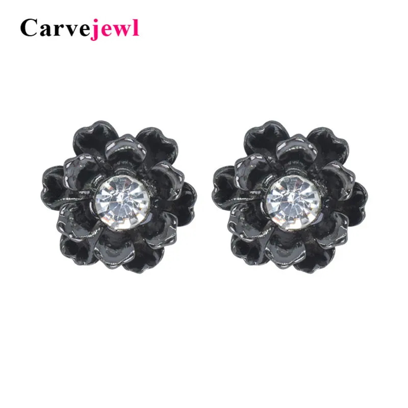 

Carvejewl flower stud earrings crystal rhinestone daisy earrings for women jewelry girl gift new fashion statement earrings hot