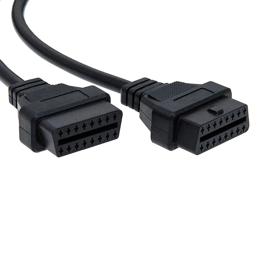 Портативный L образный OBD2 16 pin кабель удлинитель один-два соединительного