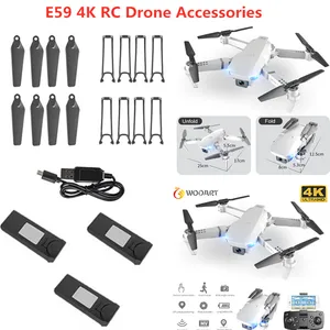 E59 E-59 4K RC Drone Spare Part 3.7V 550mAh Battery Propeller USB E59 E-59 RC Drone Accessories E59 Battery Blade Protect Frame