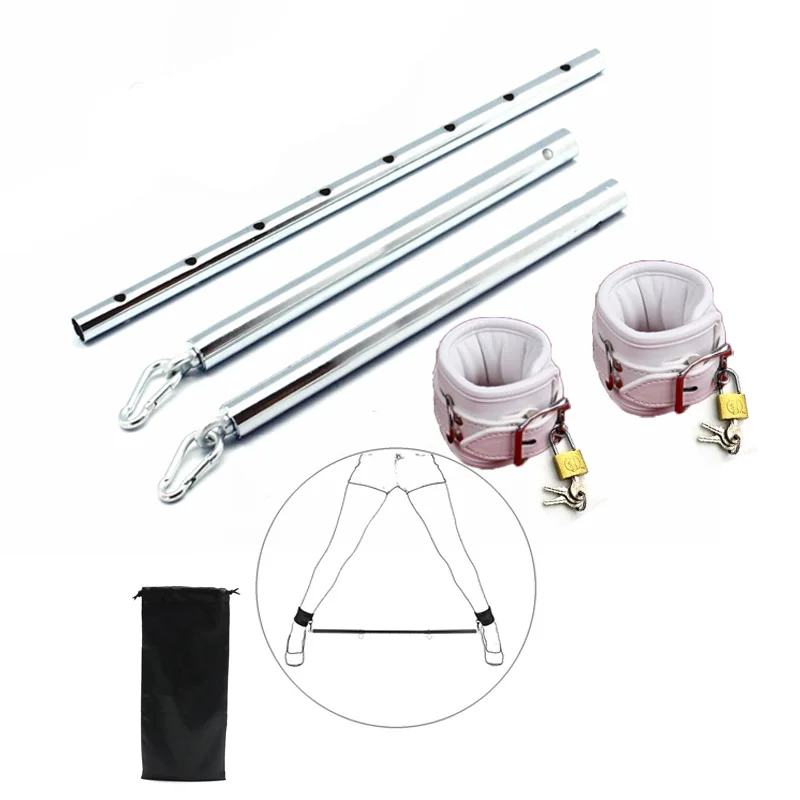 Расширяемый Металлический разветвитель с блокировкой кожаные наручники ремешок