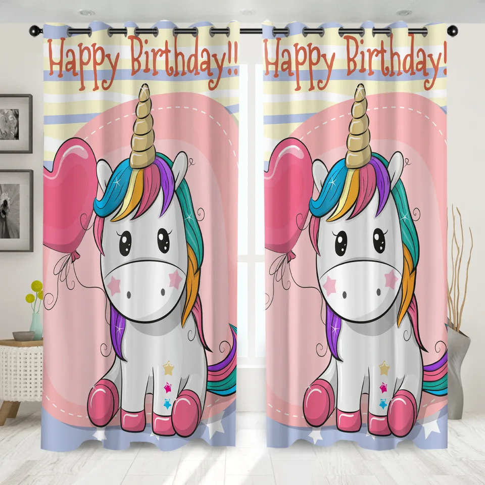 Мягкие шторы Q Edition с изображением единорога для окон затемняющие гостиной