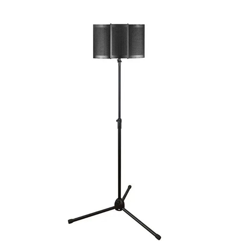 

Black Foldable Microphone Isolation Shield, Adjustable S tudio Recording S tudio Isolator Foam Acoustic Panels Noise-Absorbing