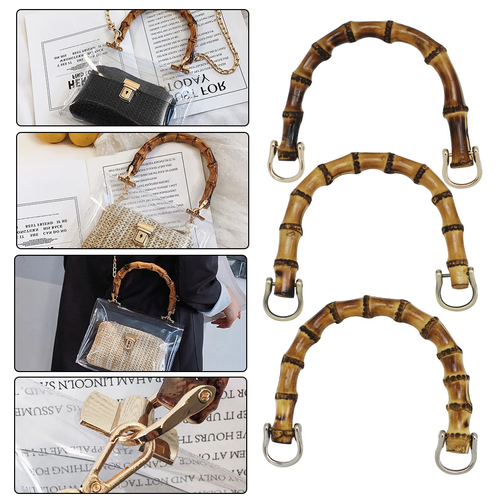 HAOFA 15.5cm 5pcs Bamboo Woman bag Handles replacement frame DIY bag making bag purse parts& accessories