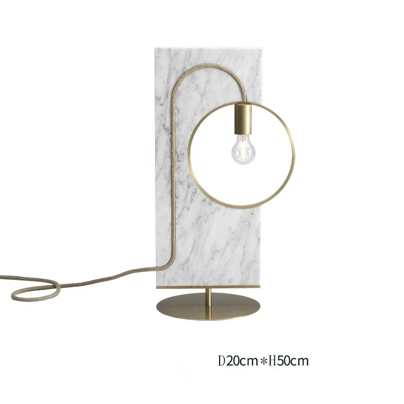 Простой Мраморный сбалансированный круглый железный каркас настольная