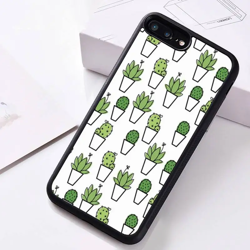 

GREEN cactus Phone Case For iphone 12 mini 11 Pro Xs Max X Xr 6 6s 7 8 Plus SE2020 High Quality PC TPU Silicone Cover