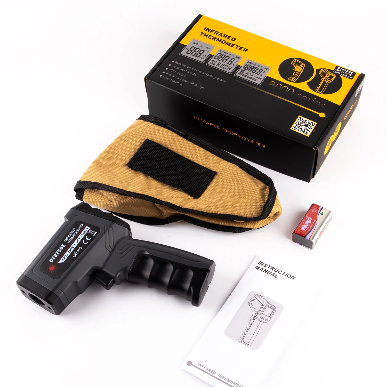 

Digital Infrared Thermometer -50~750C Laser Temperature Meter Gun Digital LCD Industrial Outdoor Laser Pyrometer IR Thermometer