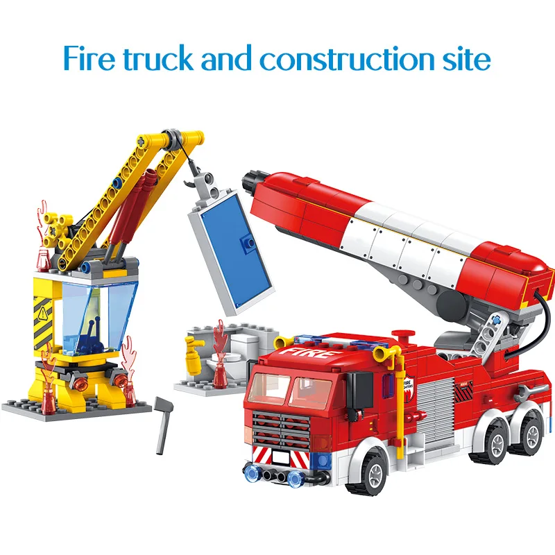 640 шт. Детский конструктор пожарная машина | Игрушки и хобби