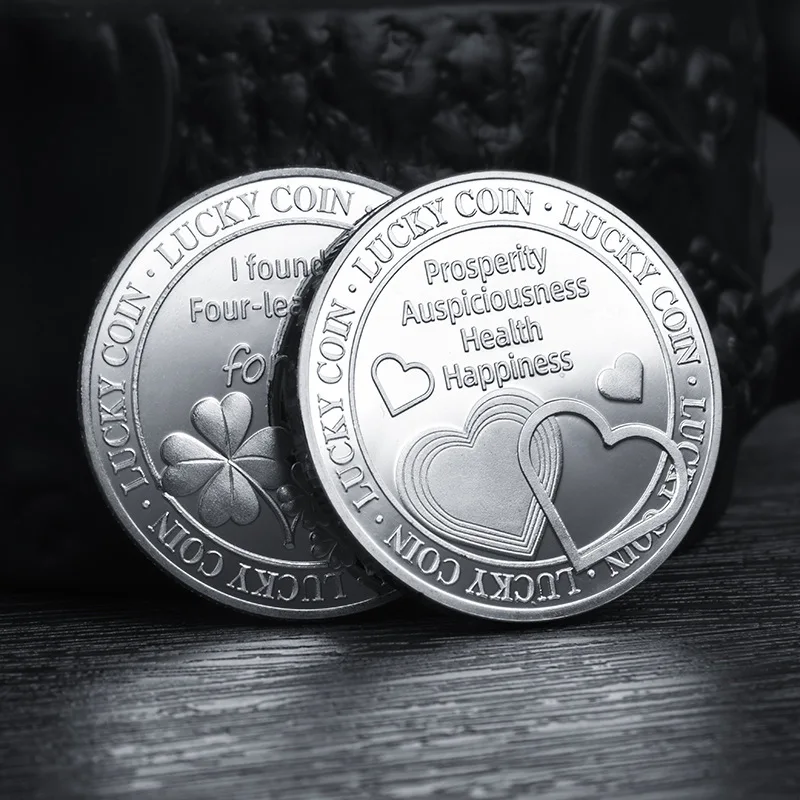 

Love Heart Lucky Coin I Found A Four-Leaf Clover for You Prosperity Auspiciousness Health Happiness Metal Craft Souvenir Gift