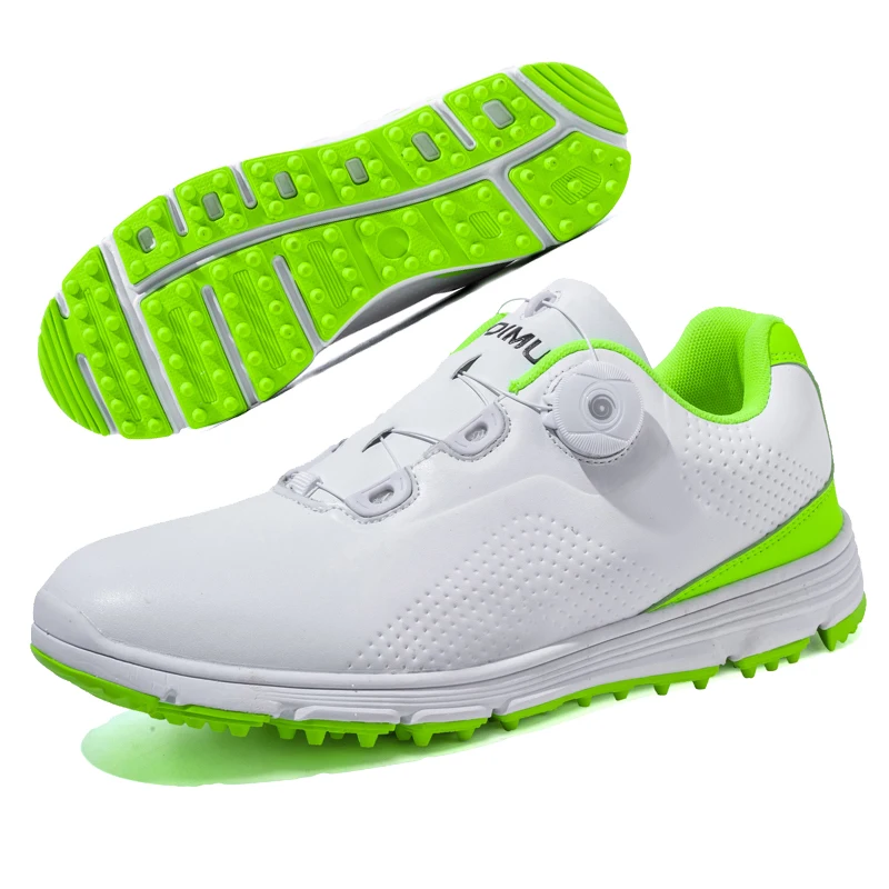 

Мужские водонепроницаемые кроссовки для гольфа с быстрой шнуровкой, профессиональные Нескользящие кроссовки для гольфа без шипов, обувь д...