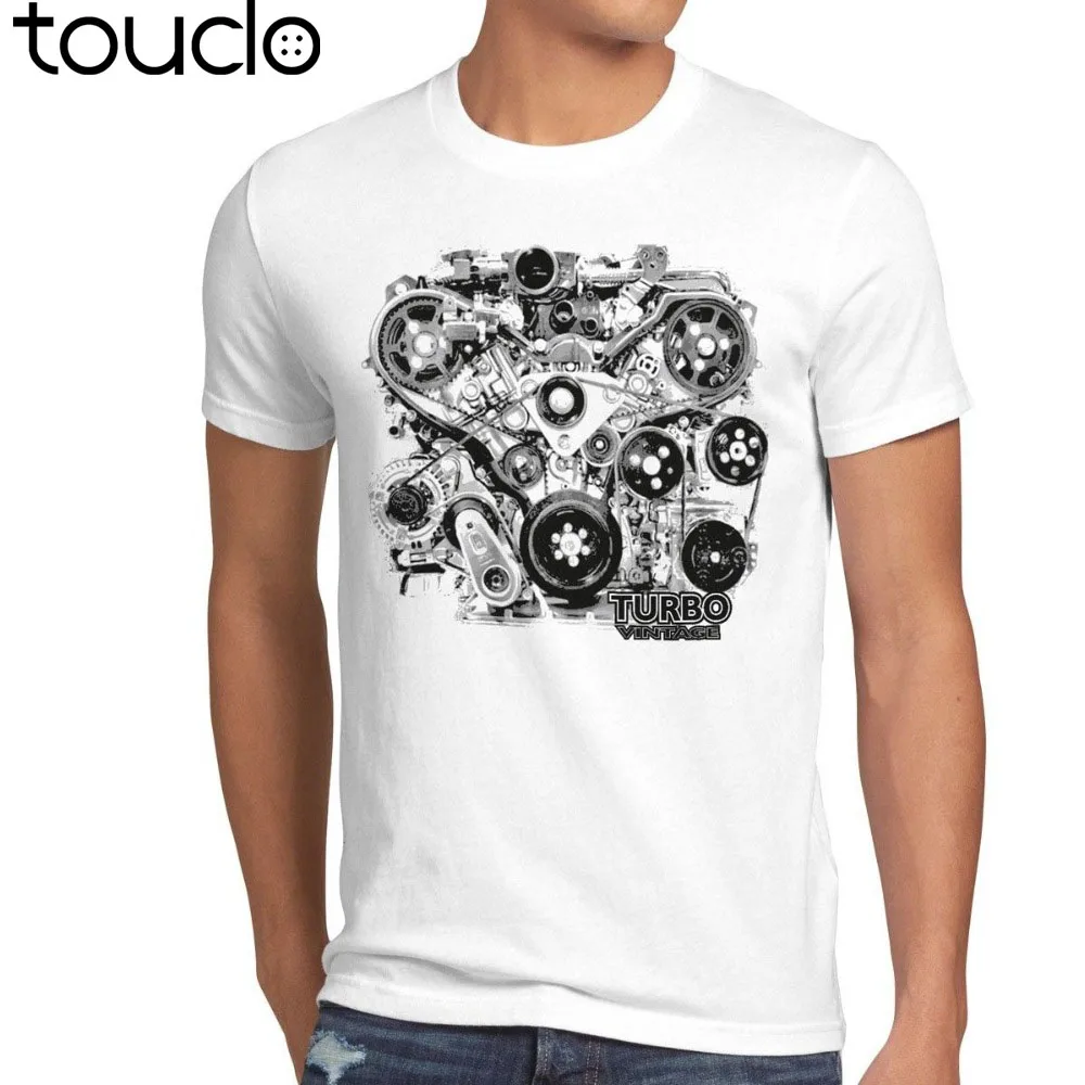 Летняя футболка Винтажная Футболка с принтом турбо-мышечной машинки экшн-майка