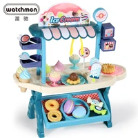funny supermarket shopping pretend play kitchen toy for girls children educational toys ice cream cart desk shop store