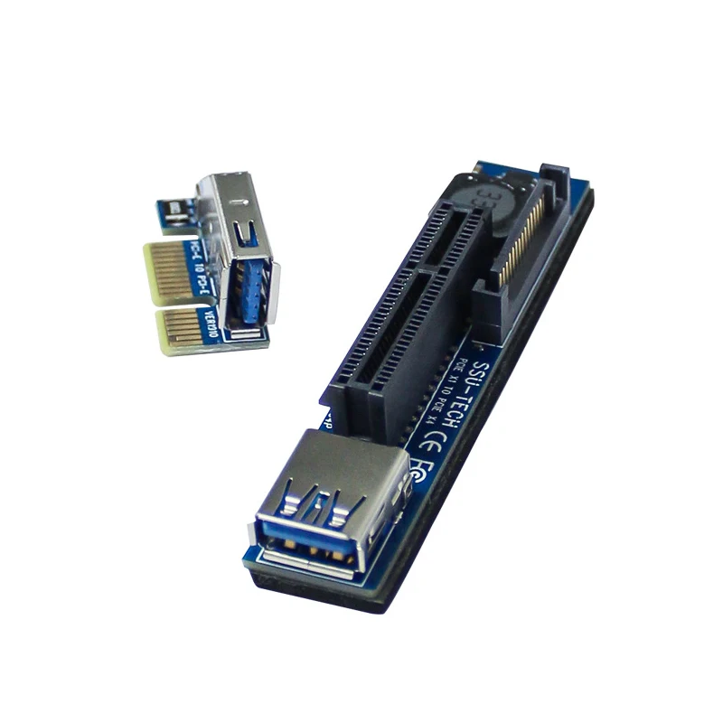 PCI-E удлинитель PCI E 1X до Райзер USB 3 0 кабель SATA Power work для материнской платы x1 слот