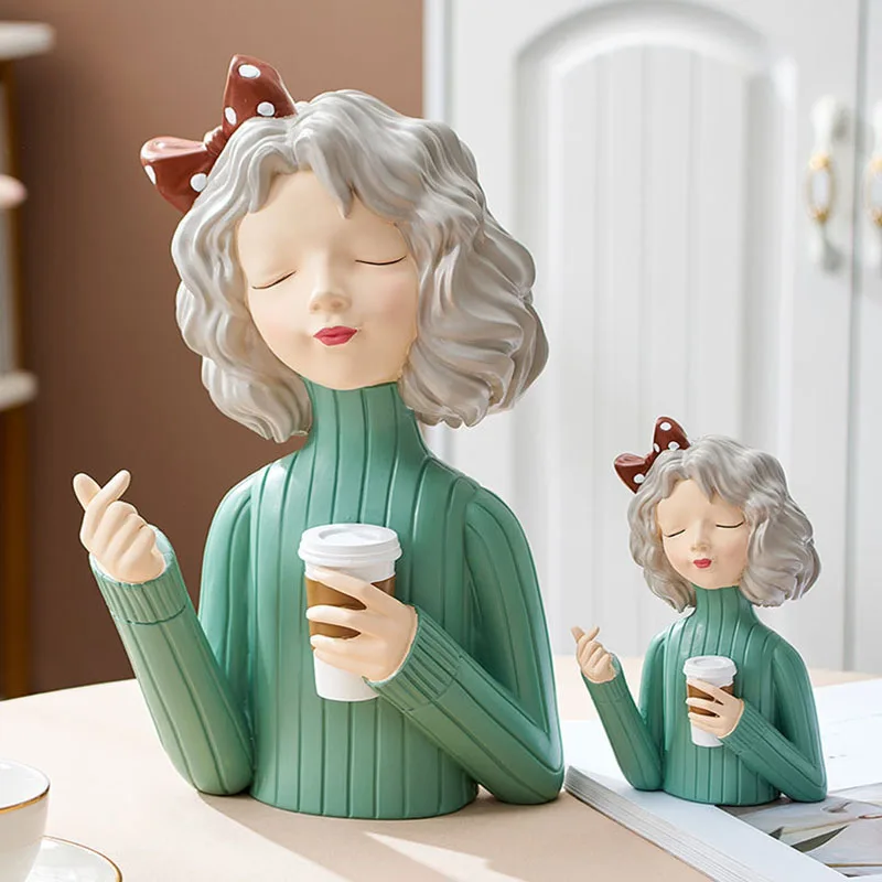 Скандинавская полимерная скульптура в виде пузырьковой девочки Современное