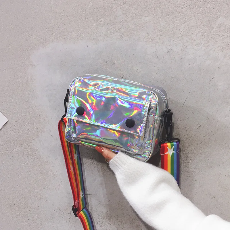Silver handbag PGOLEGGY лазерные сумки через плечо для женщин модные сумки роскошные женские Сумки из искусственной кожи сумки на плечо для путешествий водонепроницаемые сумки - Цвет: Silver handbag