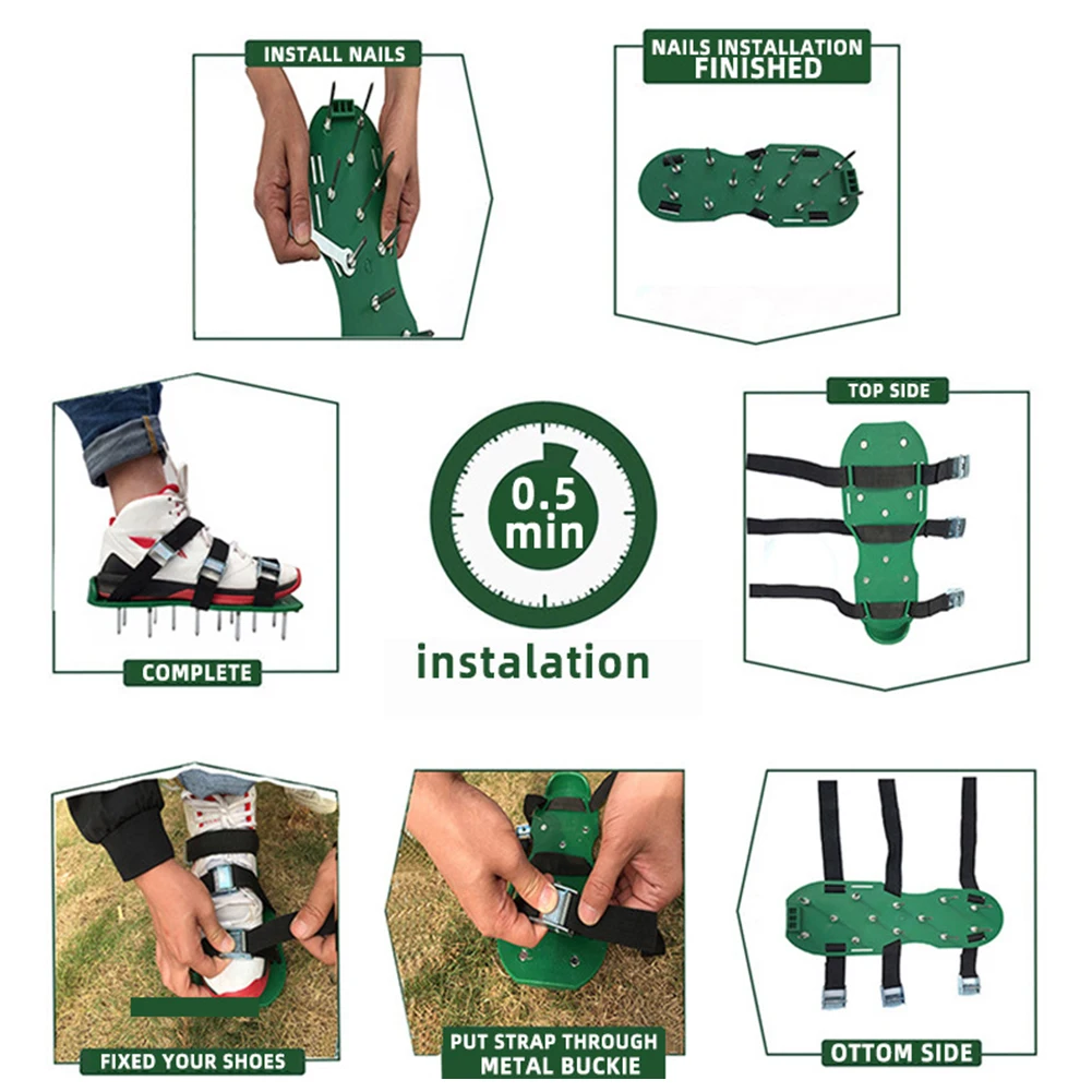 Луговые сандалии с шипами для сада и прогулок Обувь луга аэратора рыхлых почв