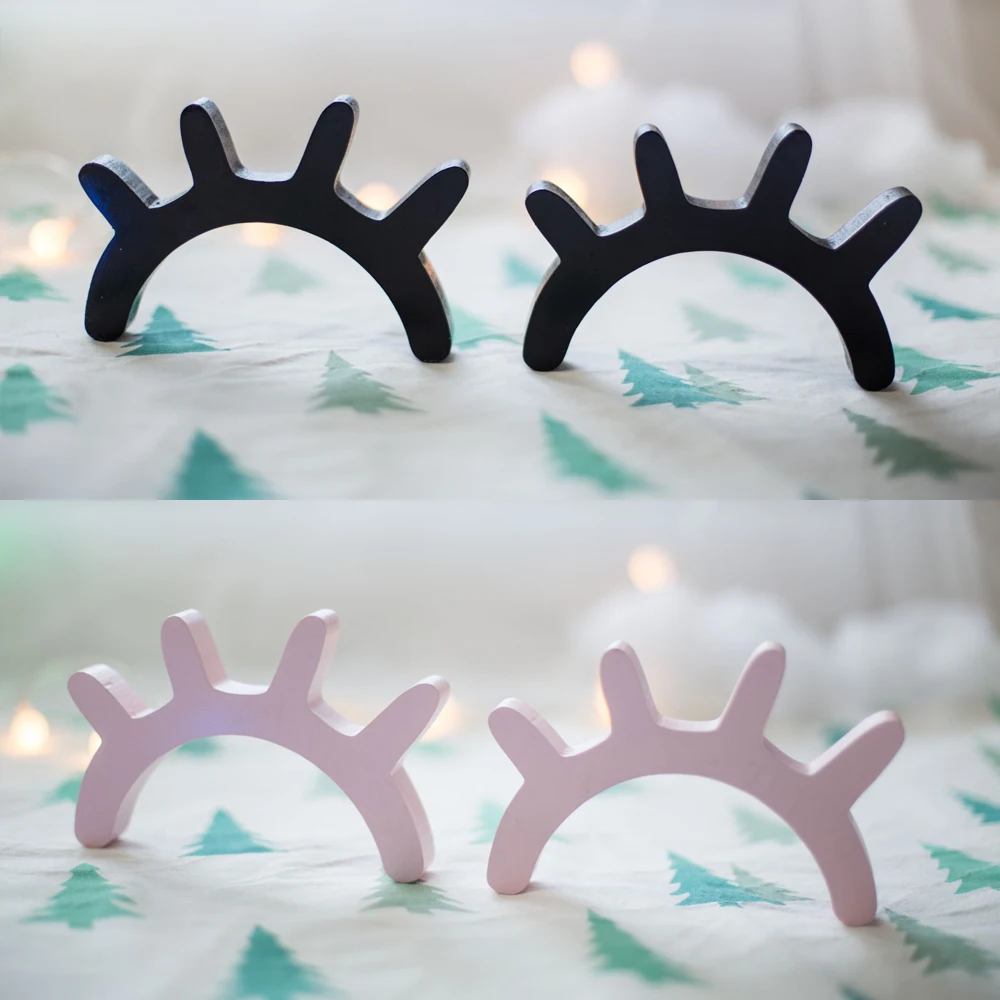 Пара в скандинавском стиле 3D ресницы деревянная ресница наклейки на стену