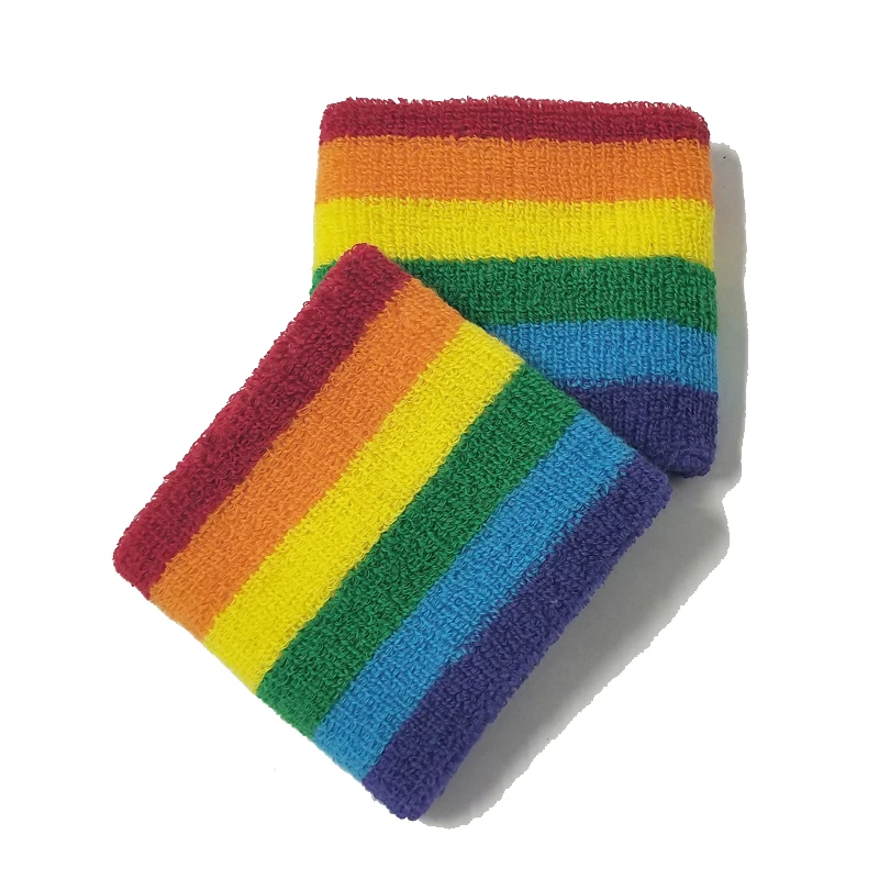 1 Радужный Браслет для поддержки запястья Хлопковое полотенце эластичная пряжа