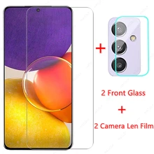 2PCS For Samsung Galaxy A82 Glass for Samsung Galaxy Quantum A82 Tempered Glass Film Screen Protector HD Camera Len Film